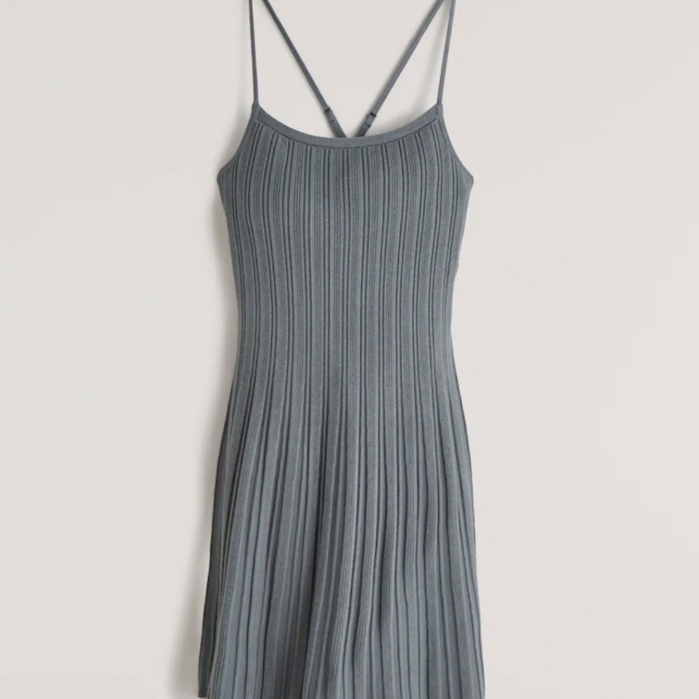 Crossback Ribbed Elevated Knit Mini Dress